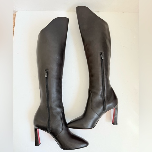 Christian Louboutin Black leather Eleonor Botta 85mm knee-high boots EU 37 - Picture 5 of 15